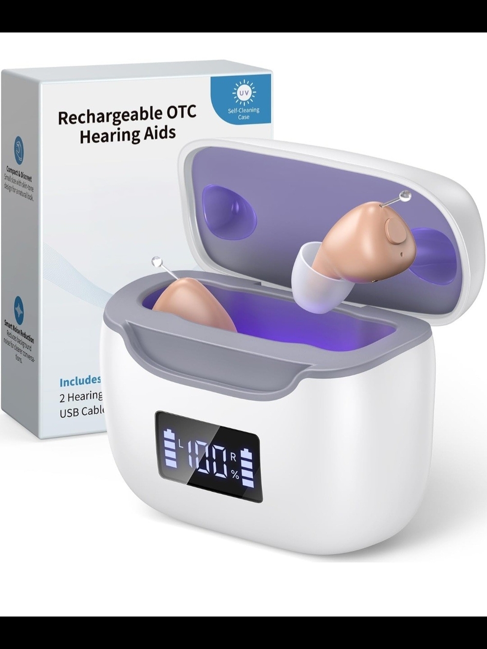Hearing Aids for Seniors with UV Self-Cleaning –FSA Eligible HSA Rechargeable OT